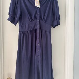 LuLaRoe Skyler Navy Colored Midi Dress